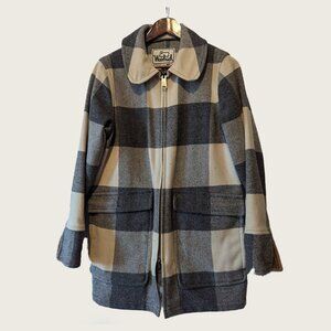 WOOLRICH - Grey plaid coat - Sz M